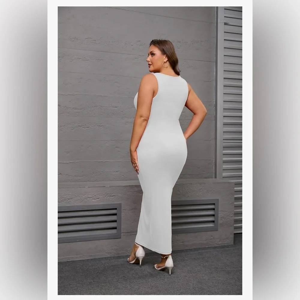 Maxi Dress White Bodycon Size 1X NWOT - Picture 3 of 7